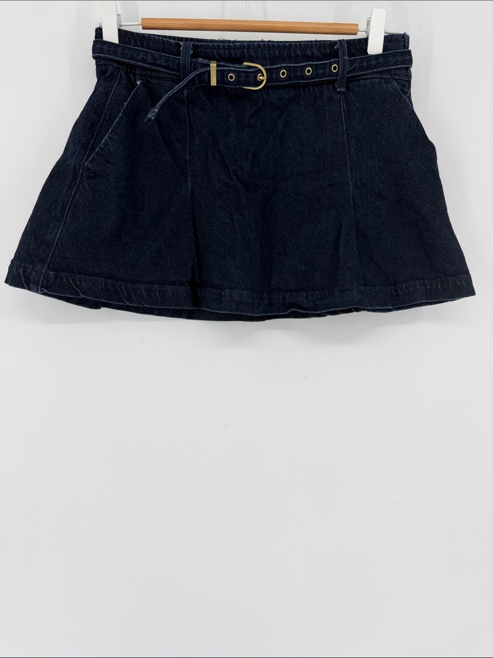 American Eagle Low Rise Denim‎ Skort Dark Wash Belted Y2K Size 0